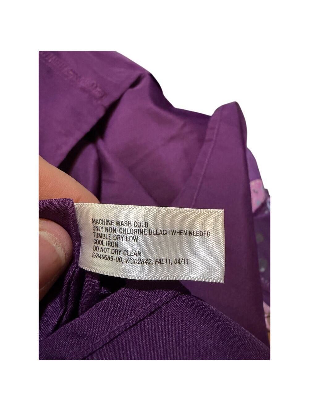 GapKids Girls Dress L 10 Purple Floral Ruffle Flutter Sleeve Lined - Picture 6 of 6